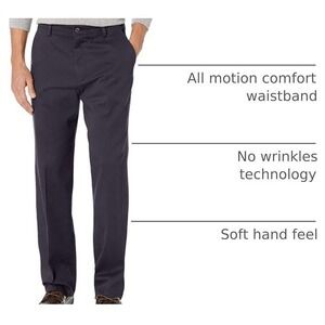 Dockers Easy Khaki 40x30 Men's Straight Fit Stretch Performance Navy Blue Pants